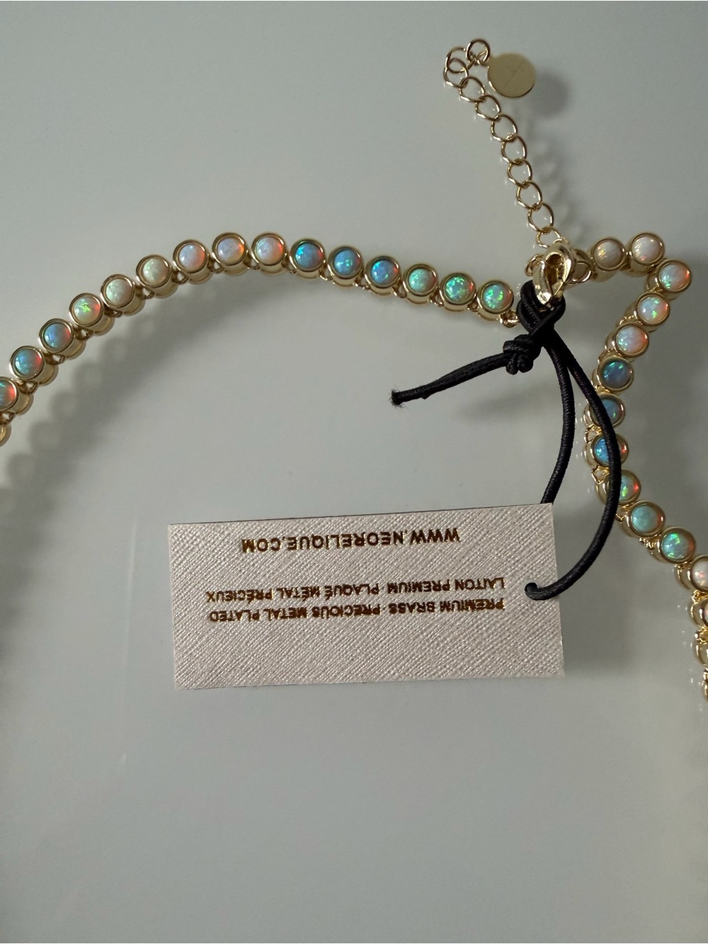 Opal gold tennis Necklace - Picture 7 of 7